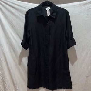 TOMMY BAHAMA• Black Linen Dress